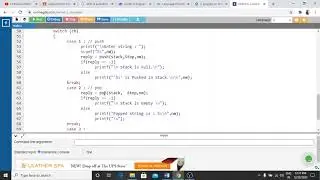 Implementation of C Program to push and pop string in stack