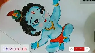 How to draw little Krishna 😃| Cute little Krishna #littlekrishna #cutekrushna #drawingtutorial