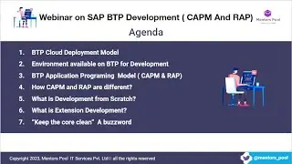 Webinar on SAP BTP Development Training | SAP BTP CAPM Training | SAP BTP RAP Training - Mentor Pool