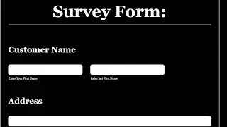 create a survey form using HTML and CSS | survey form | both Html & css