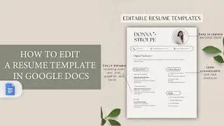How to Edit a Resume Template in Google Docs