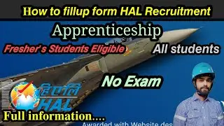 How to Apply HAL Apprenticeship Recruitment 2024 || All students Eligible.