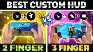 Which Is 😍 Best Custom HUD 2 finger vs 3 finger ? || 3 finger custom hud free fire || free fire max