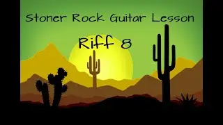 Stoner Rock Guitar Lesson /  Riff 8 / Hybrid Picking Groove