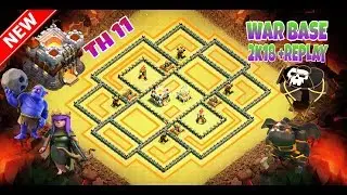 (TH11)⚔ Town Hall 11 War Base 2k18 Anti 1/2 Star With Replay Anti Lavaloon/ Bowler Anti Everything