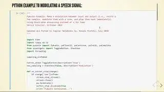 Audio Coding - 01 Basics of Multirate Signal Processing - 02 Modulation: Real-time Python Example