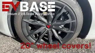 New 20” wheel covers for my 18” Tesla Model 3 wheels from EVBASE!