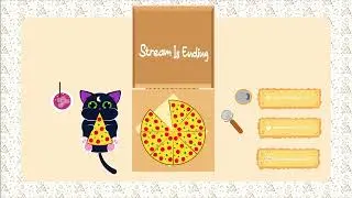 Cat eating pizza animated Twitch screen package