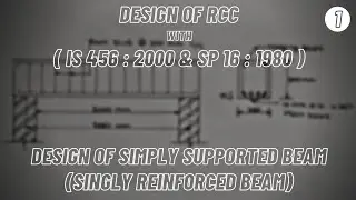 Design of Singly Reinforced Beam | Limit State Method | with IS456 :2000 and SP 16 : 1980 |