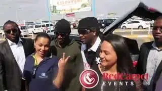 P Square arrival Windhoek, Namibia