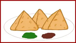 How to draw Samosa Easily || how to draw Samosa step by step