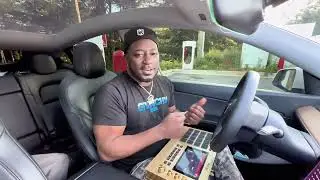 Making a Trap Beat Live in a Tesla? 🔊⚡ Shocking Sounds at a Charging Station!