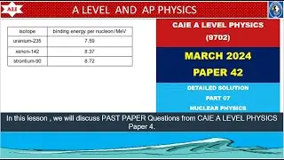 A LEVEL PHYSICS 9702 PAPER 4 | March 2024 | Paper 42 | 9702/42/F/M/2024 | Part 07