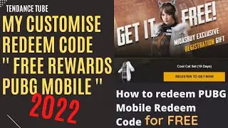My Customise Redeem Code '' Free Rewards Pubg Mobile '' 2022