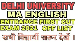DELHI UNIVERSITY MA ENGLISH FIRST CUT OFF LIST 2021 
