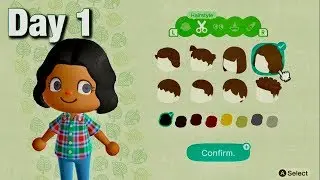 Day 1 (Character Creation) - Animal Crossing: New Horizons
