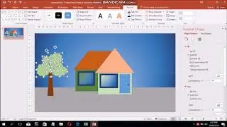 how to draw basic 2D image using shapes in ms powerpoint, and add some animation