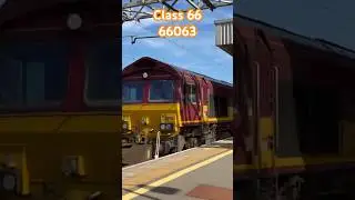 Class 66 66063 EWS freight train at speed  #railway #class66 #trains #trainspotting #trainhorn