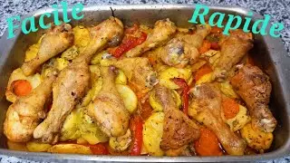 Poulet et légumes au four. un régal. (très facile et rapide)