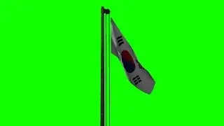 Flag of South Korea green screen