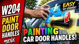 Spray painting my white car`s door handles black.