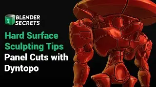 Blender Secrets - Using Dyntopo with the Crease Brush to create panel cuts