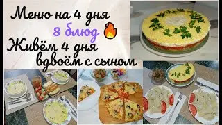 8 блюд на 4 дня 🔥  Живём 4 дня с сыном вдвоём 🤗 Гуляем, убираемся 👍