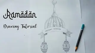 How to Draw Ramadan Drawing For Beginners | Ramadan Kareem Drawing | Pencil Drawing (step by step)