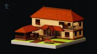 Isometric Low Poly Traditional Indian House 3D | Blender 3.4 | cycle