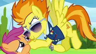 Spitfire tries to scare Scootaloo about The Washouts