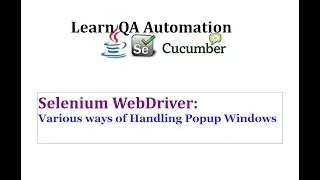 Various ways of Handling Popup Window Handles in Selenium