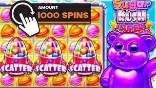 I Did 1000 SPINS On SUGAR RUSH SUPER SCATTER SLOT!!