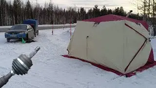 прикурили на трассе. поехали на рыбалку и сломались.