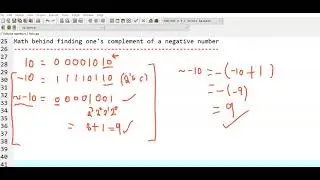 Bitwise Operators || Part 7 || Math behind 1's complement of a negative number