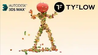 Dancing Fruit's Man! TyFlow Tutorial! Vray Rendering! 3ds Max Tutorial for Beginners!