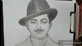 How to draw Bhagat Singh Face | Bhagat Singh Scetch Shading tutorial