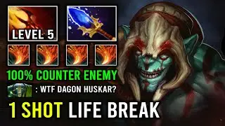WTF Life Break Dagon 1 Shot Ulti Solo Mid Huskar 100% Counter Everyone Dota 2