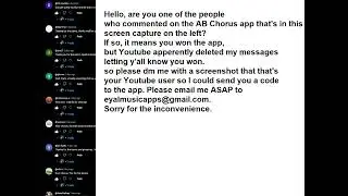 To the people who participated in the AB Chorus app giveaway