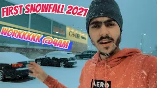 My First Snow Fall in Brampton Canada - After morning work | Winter 2021