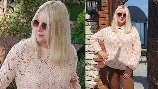 Вязание//Ажурный джемпер спицами // ромбы и косы