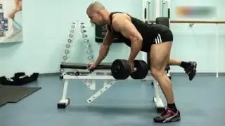 Тяга гантели в наклоне