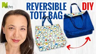 How to Make a Lined Tote Bag - Reversible with Boxed Corners - DIY Sewing Tutorial - Sew to Sell