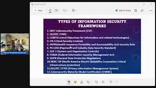 TYPES OF INFORMATION SECURITY FRAMEWORKS
