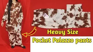 Heavy Size Pocket Palazzo Pants Easy Cutting Stitching/How to make Pocket Plazo/Palazo Me Jeb Lagana