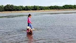 mencari lamis di laut 🏖️🥶🌊 airnya surut gess