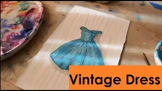 Painting a Fancy Vintage Inspired Dress| Fashion Illustration | Gouache | Watercolor with Hollis