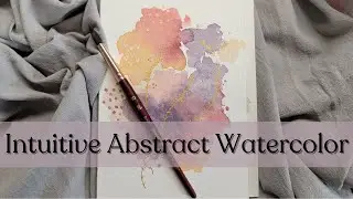 Relaxing Abstract Watercolor Painting Tutorial For Beginners with Mixed Media Embellishments