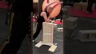 Can he break them all? Karate breaking 