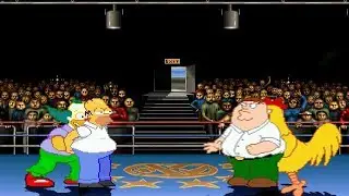 Homer Simpson & Krusty vs Peter Griffin & Big Chicken MUGEN Battle!!!