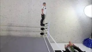 KEW Shane McMahon Elbow drop to Shawn michaels through Table!